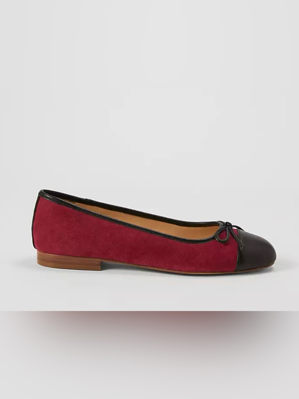 ANN TAYLOR RICH MULBERRY WEEKEND COLLECTION CAP TOE SUEDE BALLET FLATS SHOES 6.5